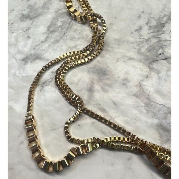 Vintage Gold Tone Chain Necklace Links Multi Strand 34" Long - Picture 9 of 9